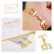 Necklace Layering Clasps 14K Gold Plated Necklace Separator for Layering Necklace Connectors for Multiple Necklaces（2 PCS）