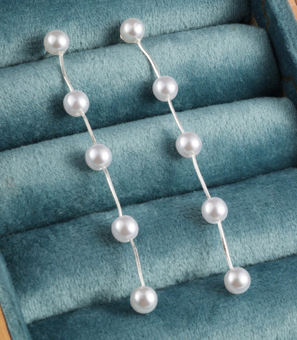 Boho Long Tassel Pearl Earrings