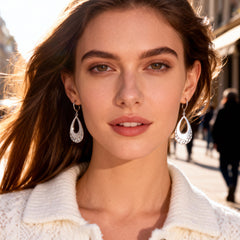 Hammered Layer Drop Earrings