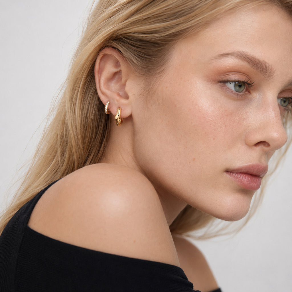 Flowline Sculpted Fluid Hoop Earrings