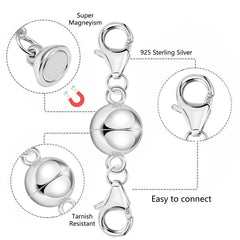 925 Sterling-Silber Verlängerungskette mit mittlerer Kugel und Ringkarabinern