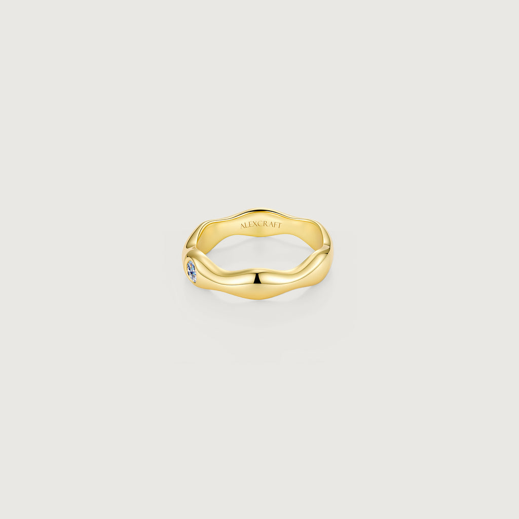 Flowline Soft Ripple Stackable Band Ring