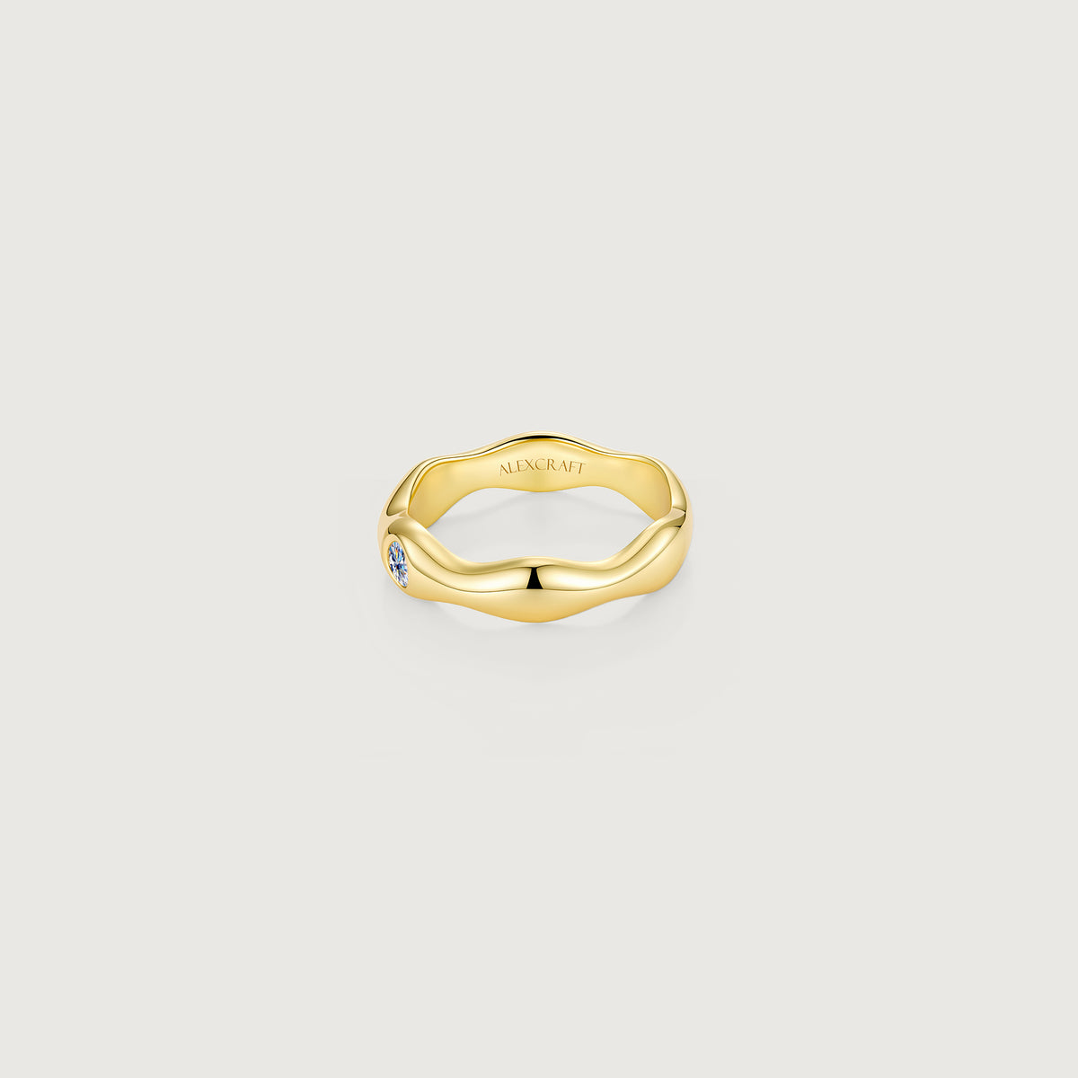 Flowline Soft Ripple Stackable Band Ring