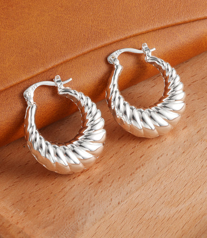 Thick Twisted Chunky Hoop