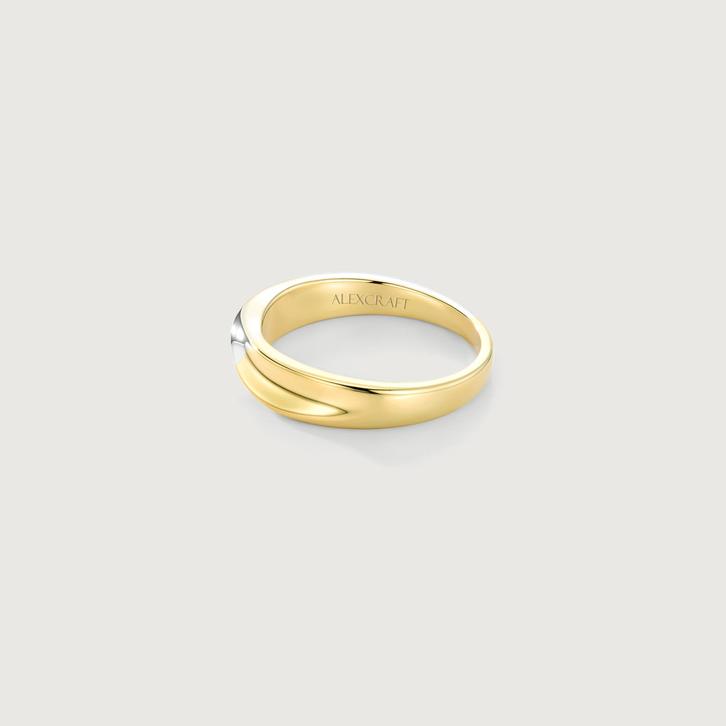 Flowline Two-Tone Wave Stackable Band Ring