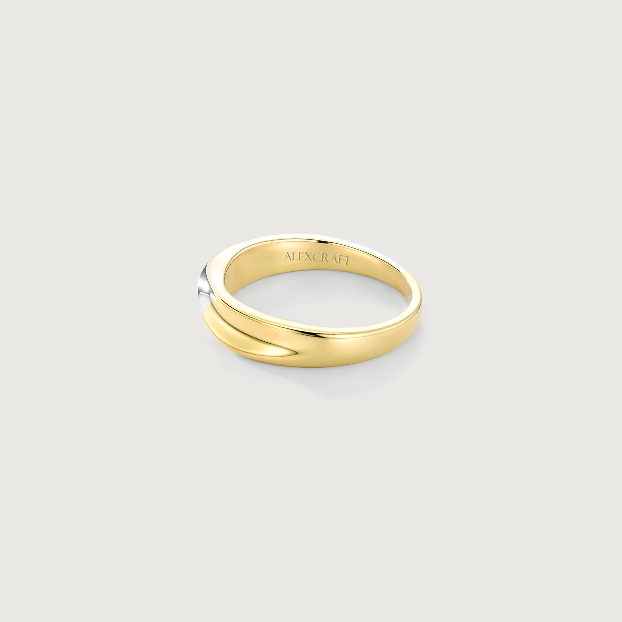 Flowline Two-Tone Wave Stackable Band Ring