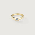 Flowline Bezel Moissanite Wave Stackable Band Ring