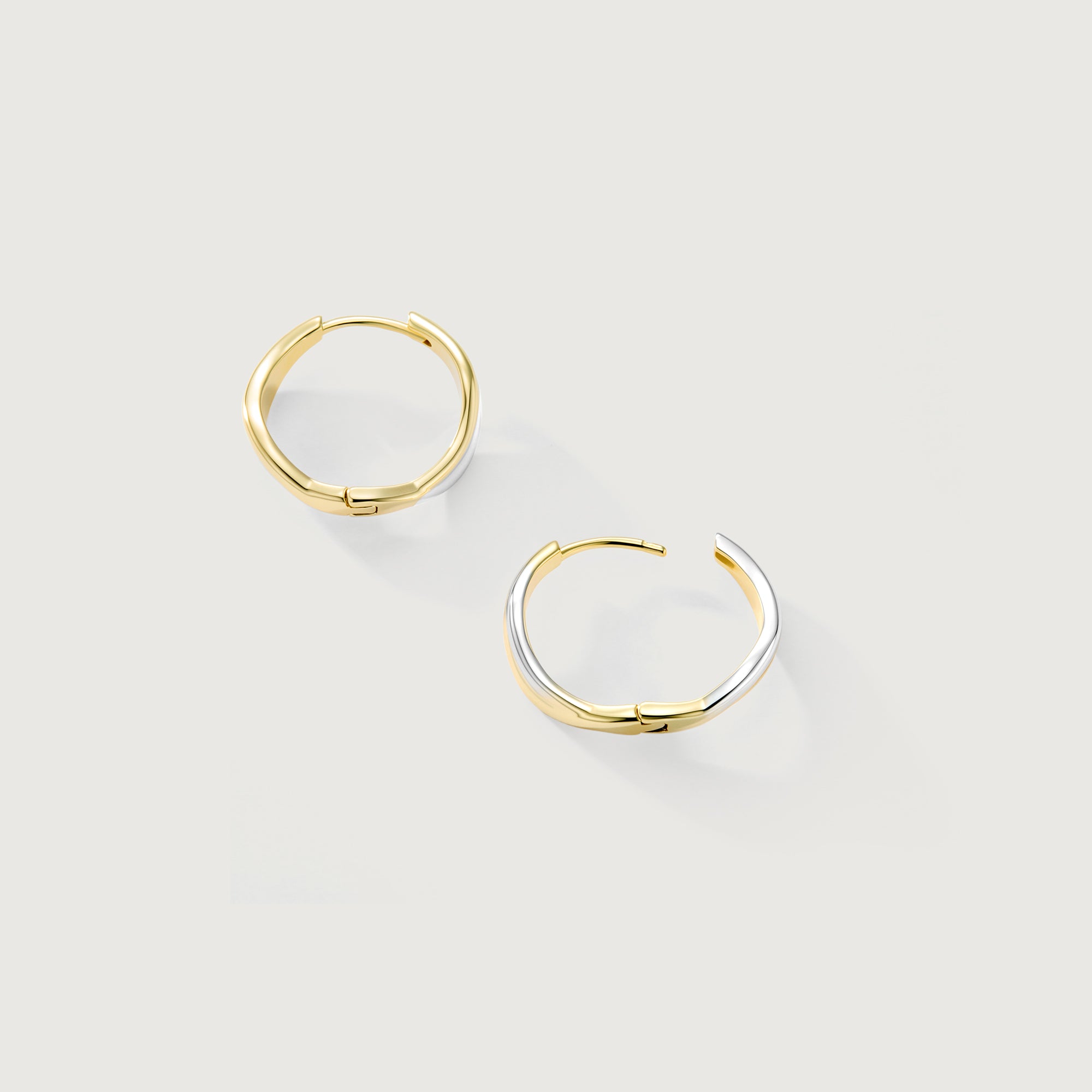 Flowline Two-Tone Fluid Hoop Earrings