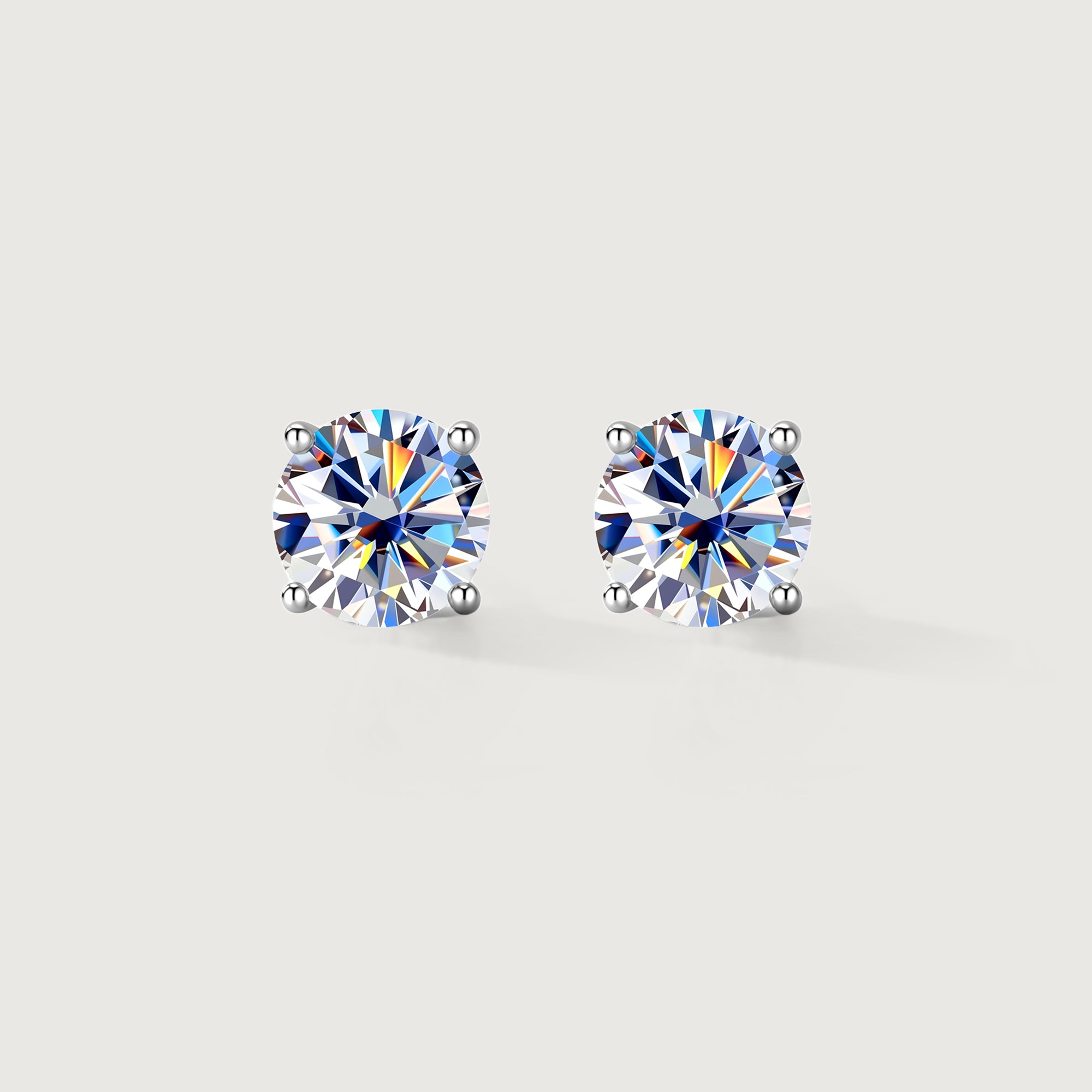 Moissanite Sterling Silver Stud Earrings