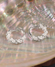 Twisted Tiny Pearls Huggie Hoop Earrings