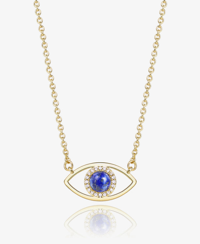 Dainty Evil Eye Gemstone Necklace