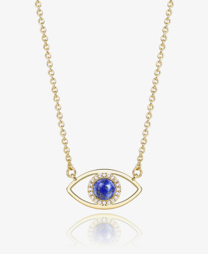 Dainty Evil Eye Gemstone Necklace