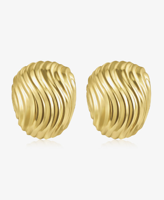 Gold Threaded Stud Earrings