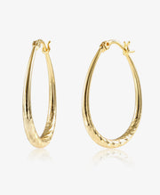 Alexcraft Silver Oval Hoop Earrings Hypoallergenic 14K Gold Plated Sterling Silver Lightweight Oval Hoop Earrings for Women