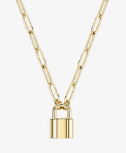 Paperclip Link Chain Padlock Necklace