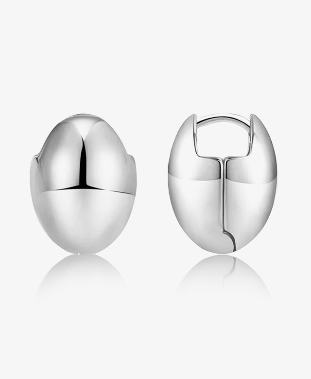 Sleek Oval Ear-button Earrings