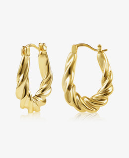 Braided Twist Hoop Earrings