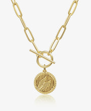 Toggle Coin Paperclip Link Chain Necklace