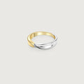 Flowline Two-Tone Wave Stackable Band Ring