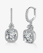 Square Crystal CZ Drop Earring