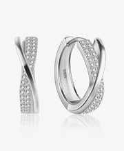 Stunning CZ Paved Huggie Hoop