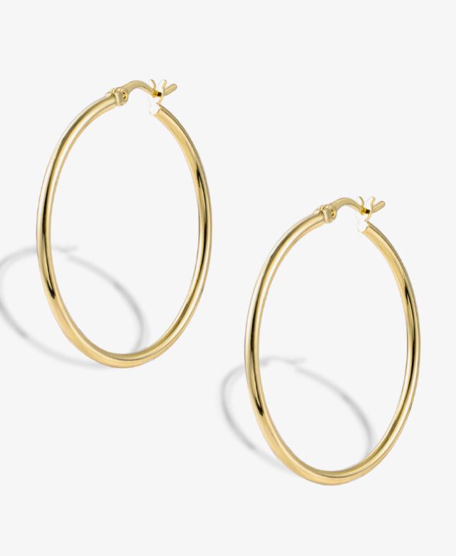 Thick Hollow Tube Hoops Earrings