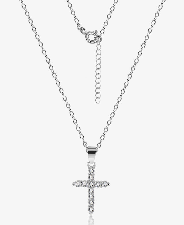 Zirconia Cross Pendant Necklace