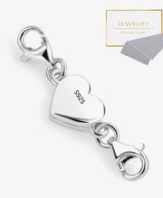 Sterling Silver Heart Magnetic Necklace & Bracelet Clasp & Connector