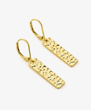 Square Hammered Bar Drop Earrings
