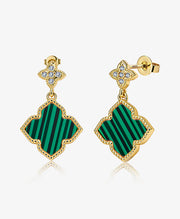 Four-Leaf Clover Charm Stud Earrings