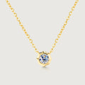 Still Light Sterling Silver Bezel Moissanite Choker Necklace