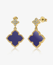 Four-Leaf Clover Charm Stud Earrings