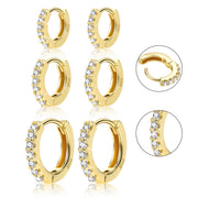 Alexcraft 3 Pairs Hoop Earrings for Women Small 14K Gold and Silver Plated Huggie Earring Set Cute Mini Thin Hoops Multiple Piercings Earrings Sets for Women Trendy (6-8-10) mm
