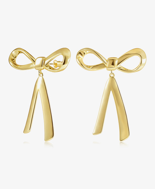 Glossy Ribbon Bow Earrings