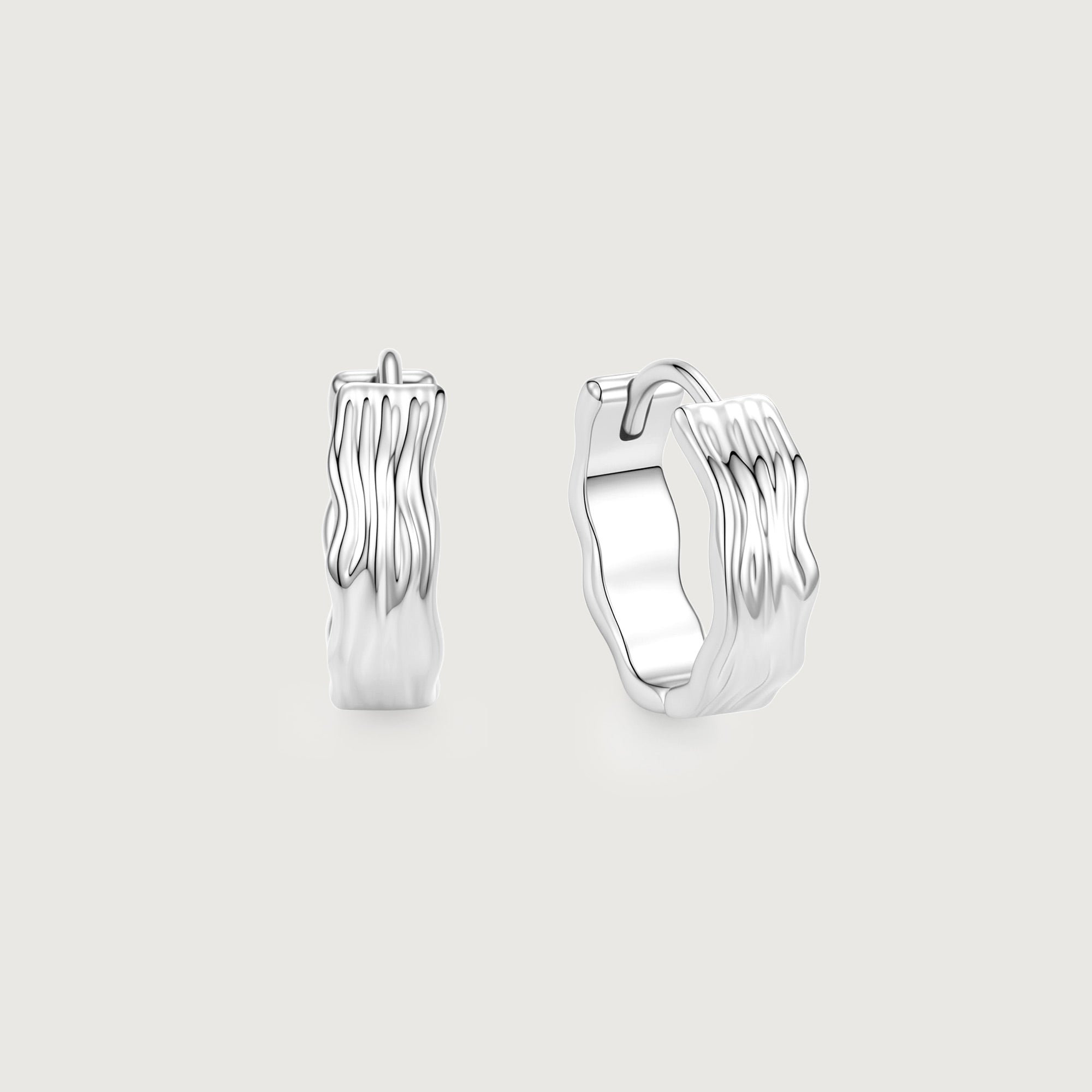 Flowline Textured Huggie Hoop Earrings