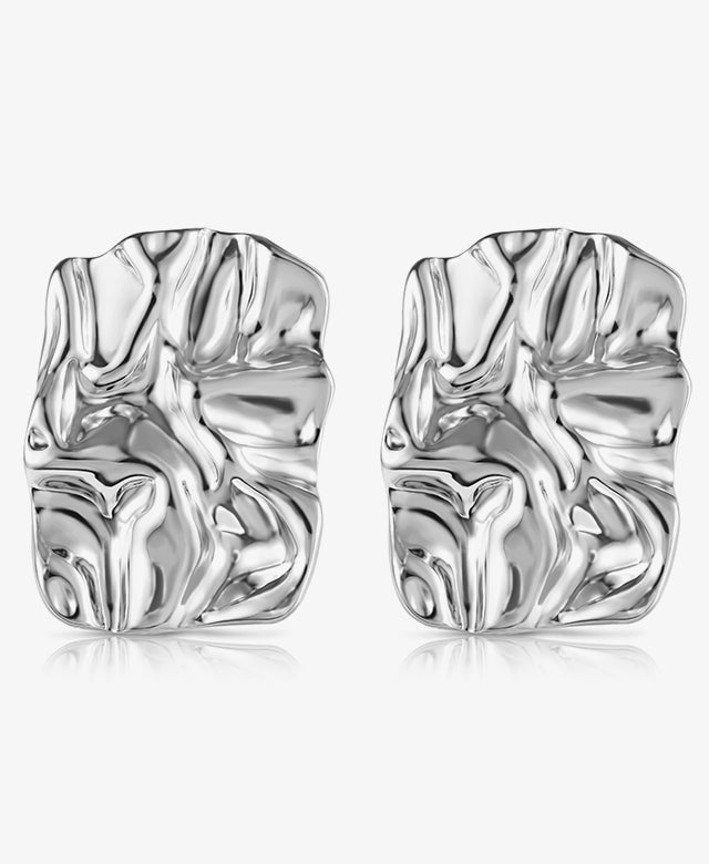 Chunky Irregular Hammered Stud Earring