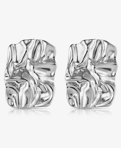 Chunky Irregular Hammered Stud Earring