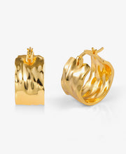 925 Sterling Silver Earrings Hammered Small Chunky Hoop Earrings for Women Hypoallergenic Thick Wide Hoop Earrings