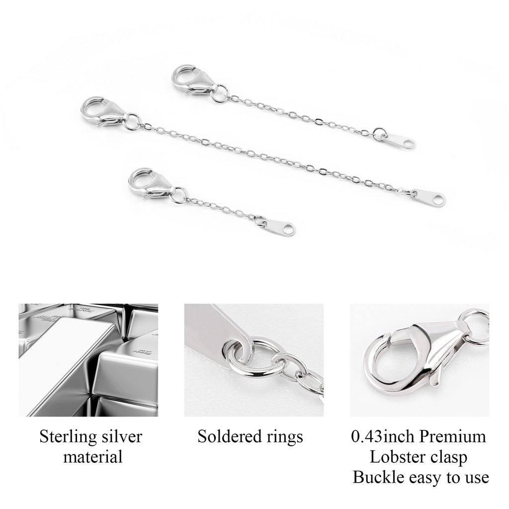 Flat Cross Chain Necklace Extender Set - 1, 2 & 3 Inch