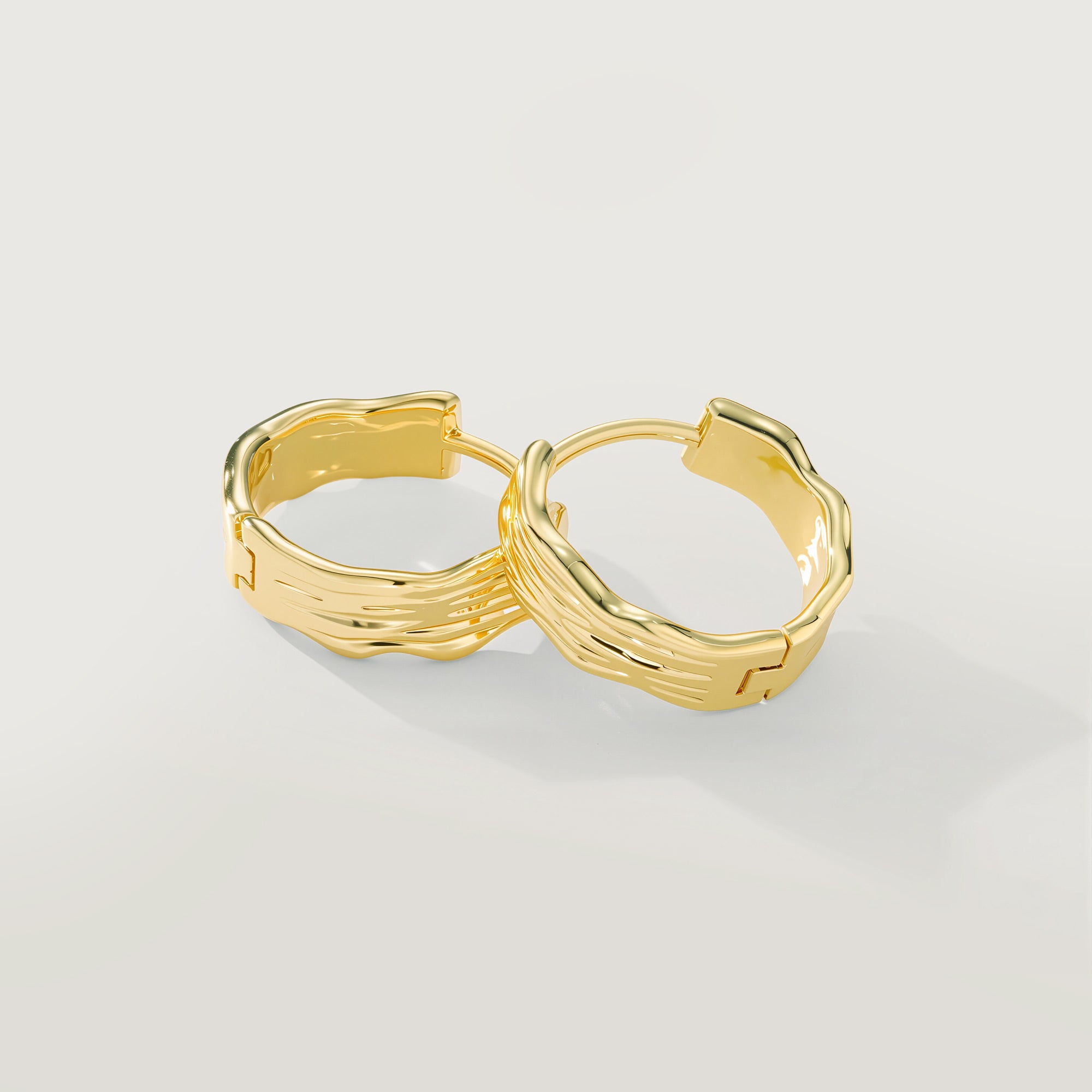 Flowline Textured Huggie Hoop Earrings