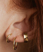 3 Pairs Small Gold Hoop Earrings Set