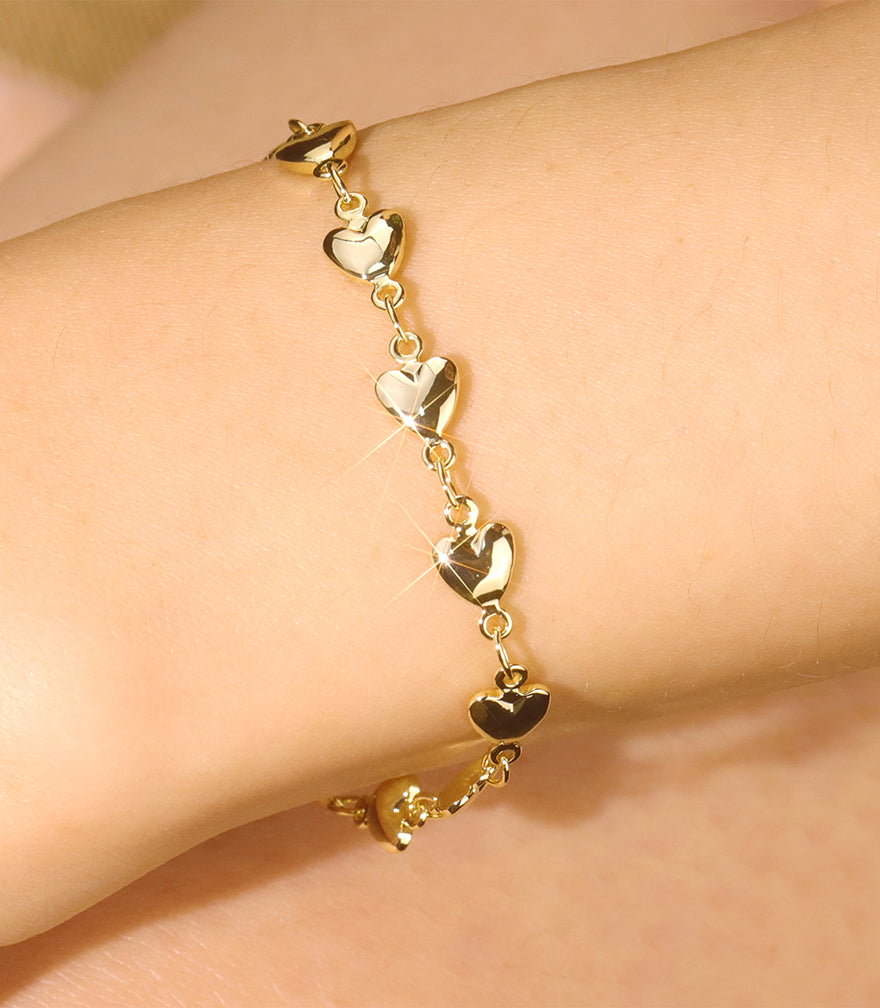 Link Heart Charm Bracelet