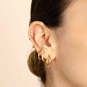 Alexcraft 3 Pairs Hoop Earrings for Women Small 14K Gold and Silver Plated Huggie Earring Set Cute Mini Thin Hoops Multiple Piercings Earrings Sets for Women Trendy (6-8-10) mm