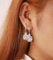 Square Crystal CZ Drop Earring