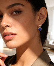 Four-Leaf Clover Charm Stud Earrings