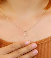 Zirconia Cross Pendant Necklace