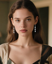 Bridal CZ Drop Earrings