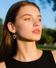 Simple Heart Drop Earrings