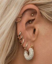 3 Pairs Small Gold Hoop Earrings Set