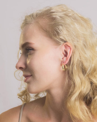Fashionable Small Thick Hoop Earrings